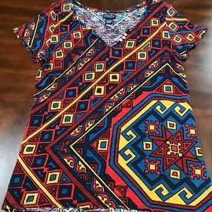 Lucky Brand Aztec Print Tee Size L